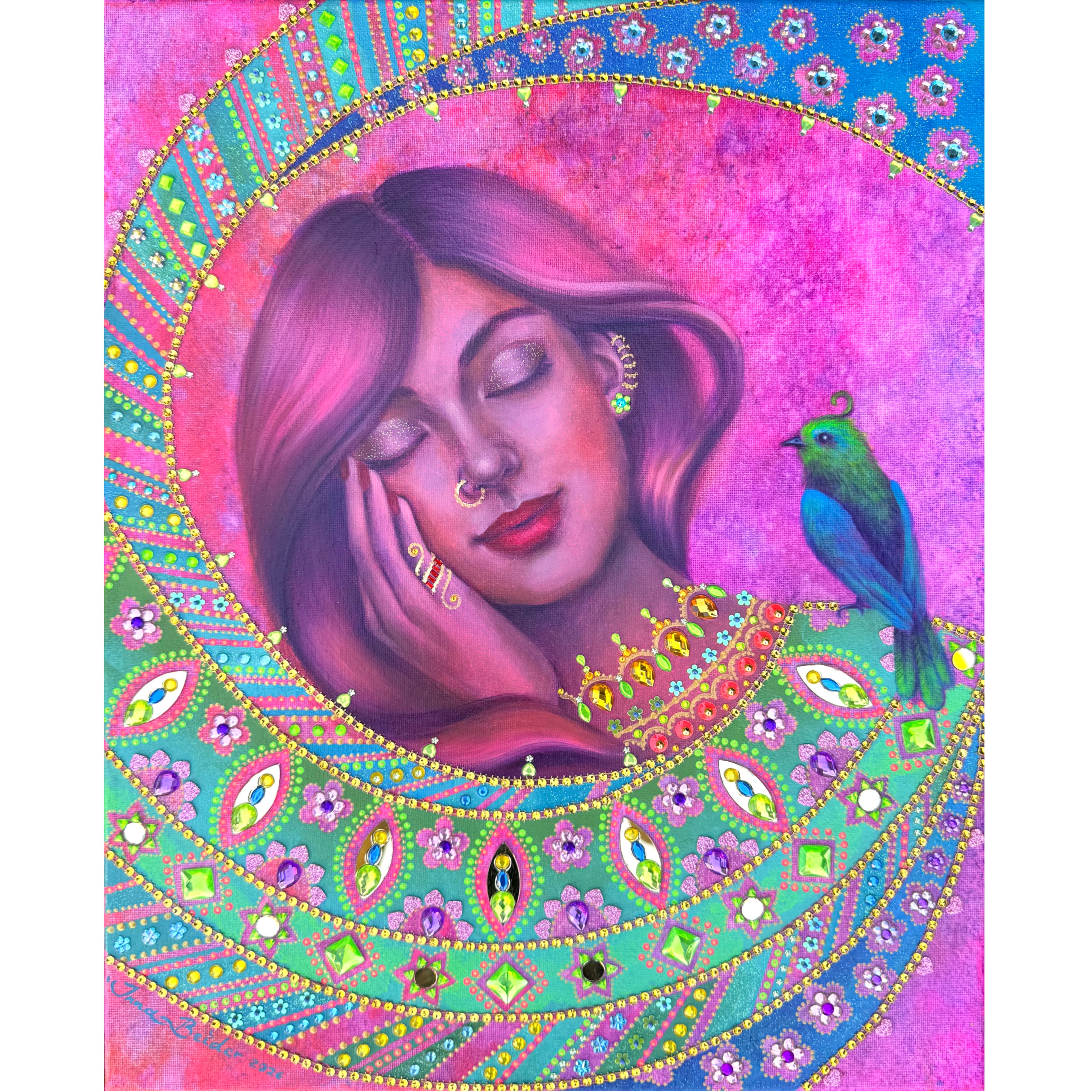 <br/> <br/> <br/> <h3>Dreamy II</h3><br/> <h4>Mixed Media on Canvas <br/> ⌀ 40 cm x 50 cm <br/> 2026</h4> 