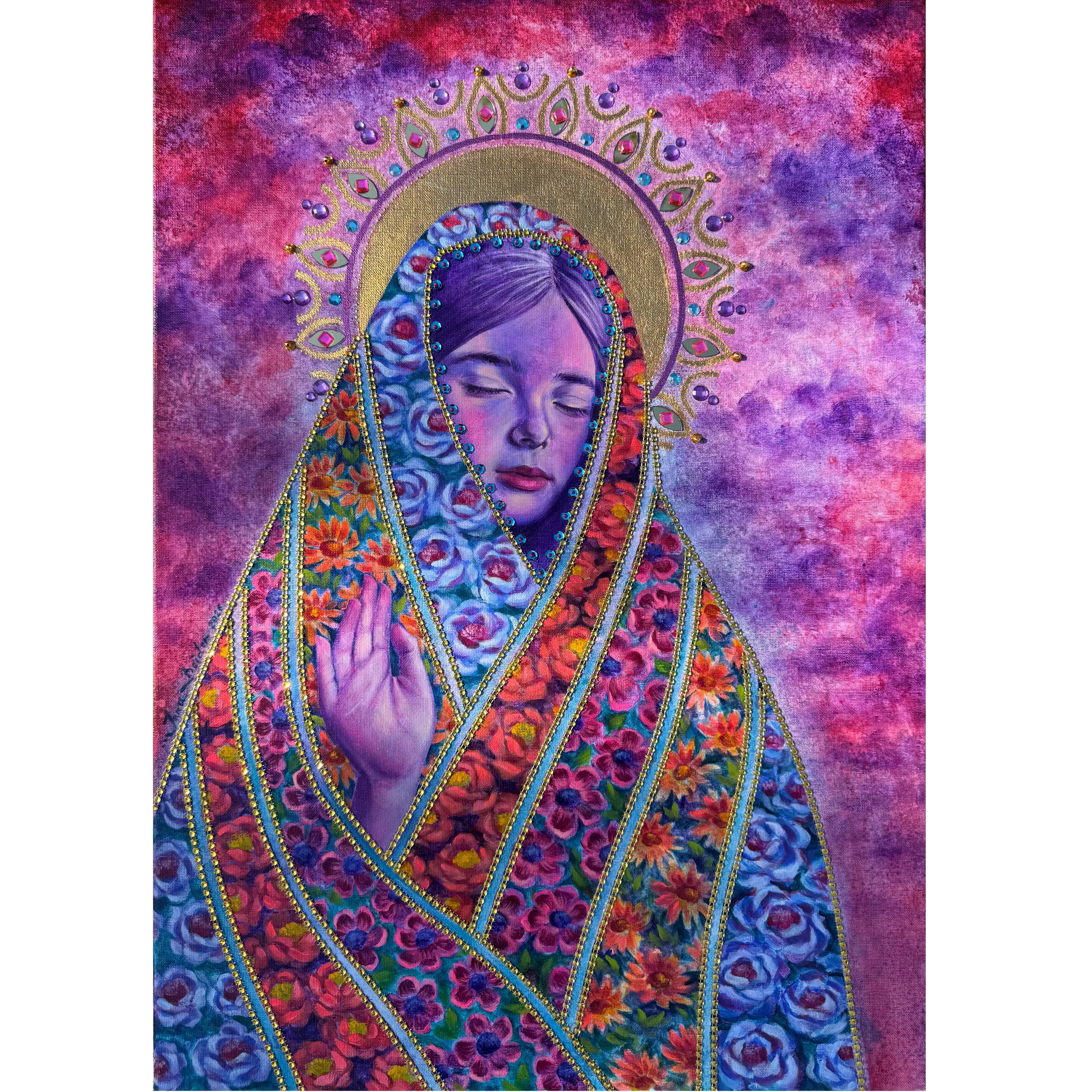 <br/> <br/> <br/> <h3>Grace</h3><br/> <h4>Mixed Media on Canvas <br/> ⌀ 50 cm x 70 cm <br/> 2026</h4> 