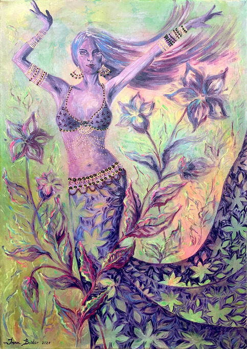 <h3>To The Rhythm</h3><br/><h4> Mixed Media on Canvas<br/>  50 cm x 70 cm<br/> 2021</h4>