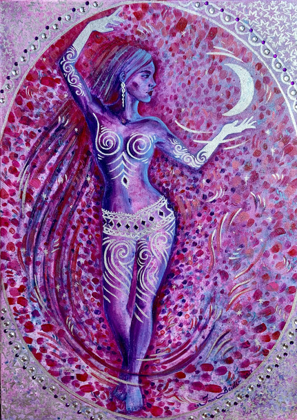 <h3>Himmelskörper I</h3><br/><h4> Mixed Media on Canvas<br/> 50 cm x 70 cm<br/> 2022</h4>