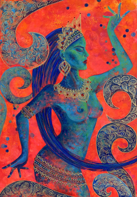<h3>Your Inner Divinity III</h3><br/> <h4> Mixed Media on Canvas<br/> 70 cm x 100cm<br/> 2021</h4>