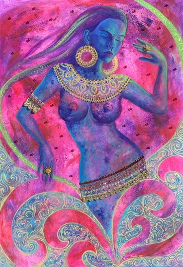 <h3>Your Inner Divinity II 🔴</h3><br/> <h4>Mixed Media on Canvas<br/> 70 cm x 100 cm<br/> 2021</h4>