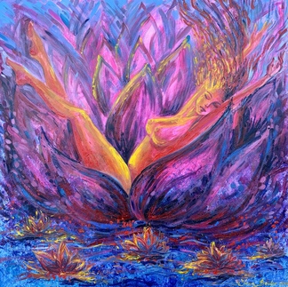 <h3>Immerssion 🔴</h3><br/><h4> Acrylic on Canvas<br/>  60 cm x 60 cm<br/> 2021</h4>