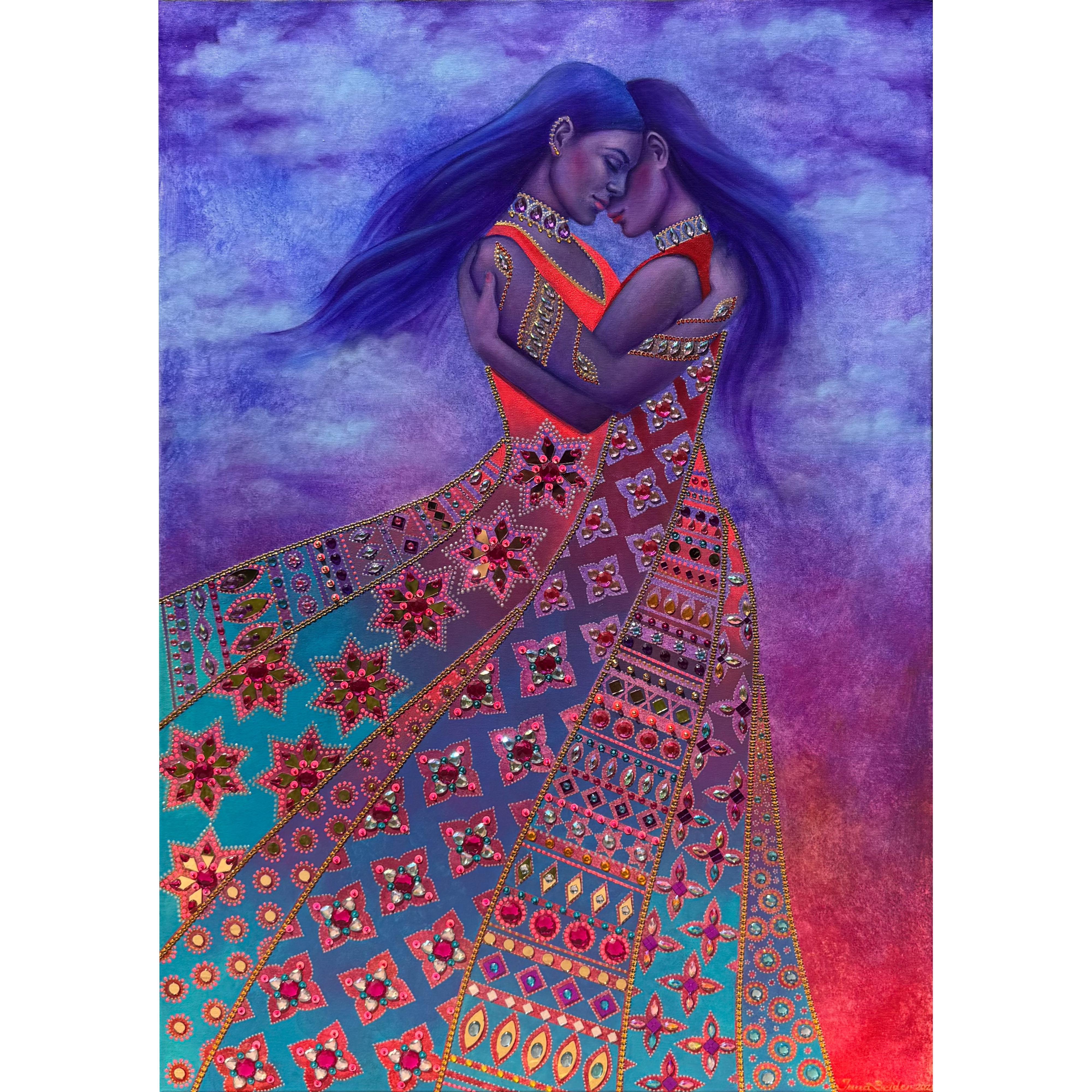 <br/> <br/> <br/> <h3>Self Acceptance I</h3><br/> <h4>Mixed Media on Canvas <br/> ⌀ 70 cm x 100 cm <br/> 2025</h4> 