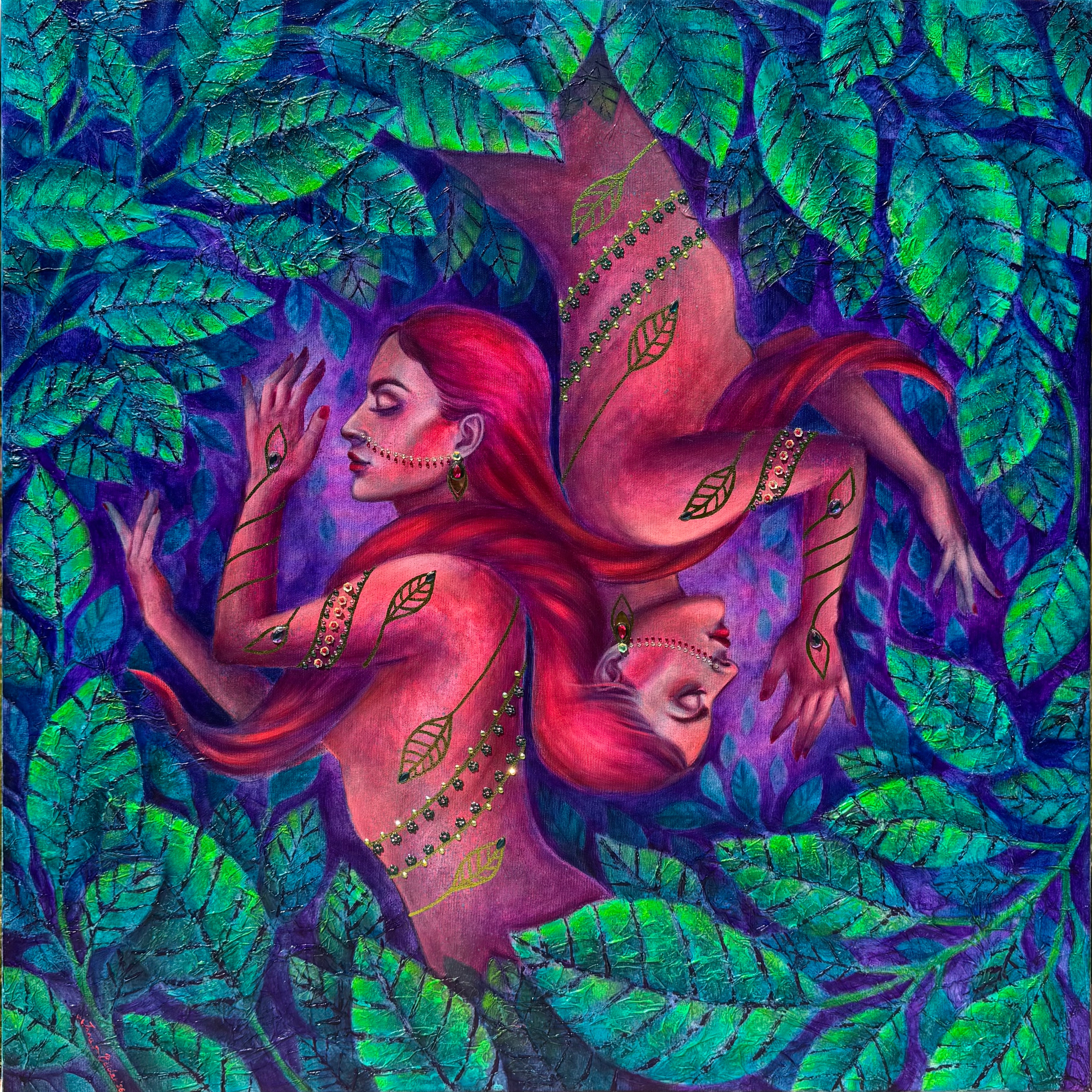 <br/> <br/> <br/> <h3>Sense of Presence V</h3><br/> <h4>Mixed Media on Canvas <br/> ⌀ 80 cm x 80 cm <br/> 2026</h4> 
