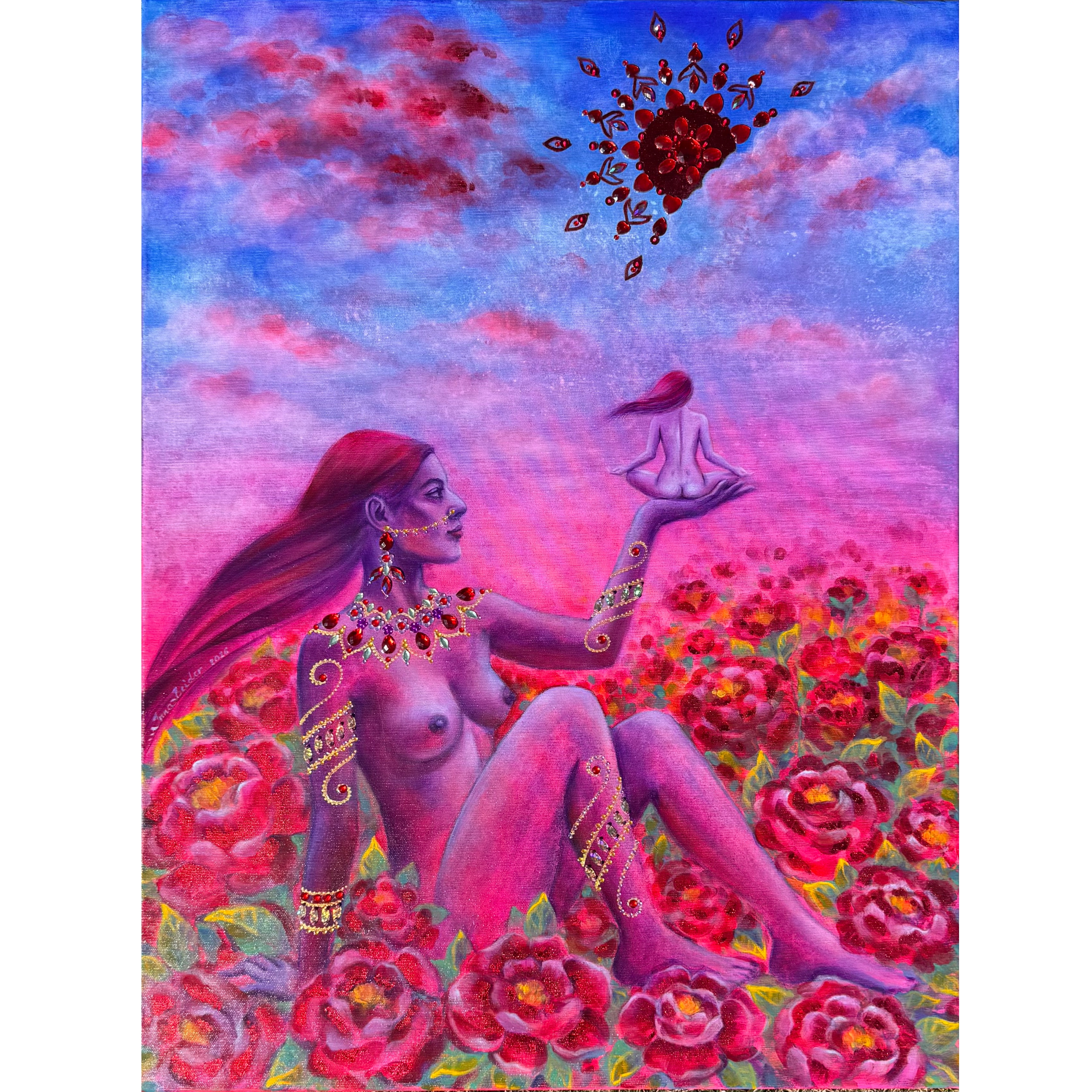 <br/> <br/> <br/> <h3>Sense of Presence VI</h3><br/> <h4>Mixed Media on Canvas <br/> ⌀ 60 cm x 80 cm <br/> 2026</h4> 