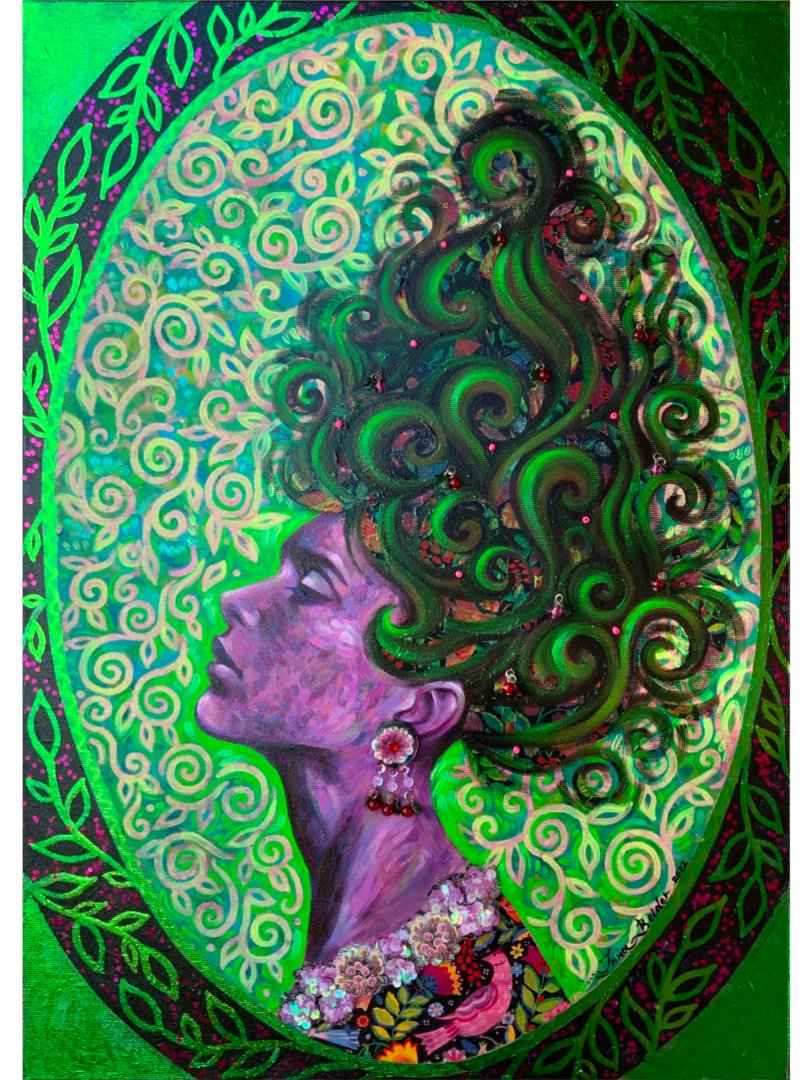 <h3>A Midsummer Night's Dream</h3><br/> <h4>Mixed Media on Canvas <br/> 50 cm x 70 cm <br/> 2022</h4> 