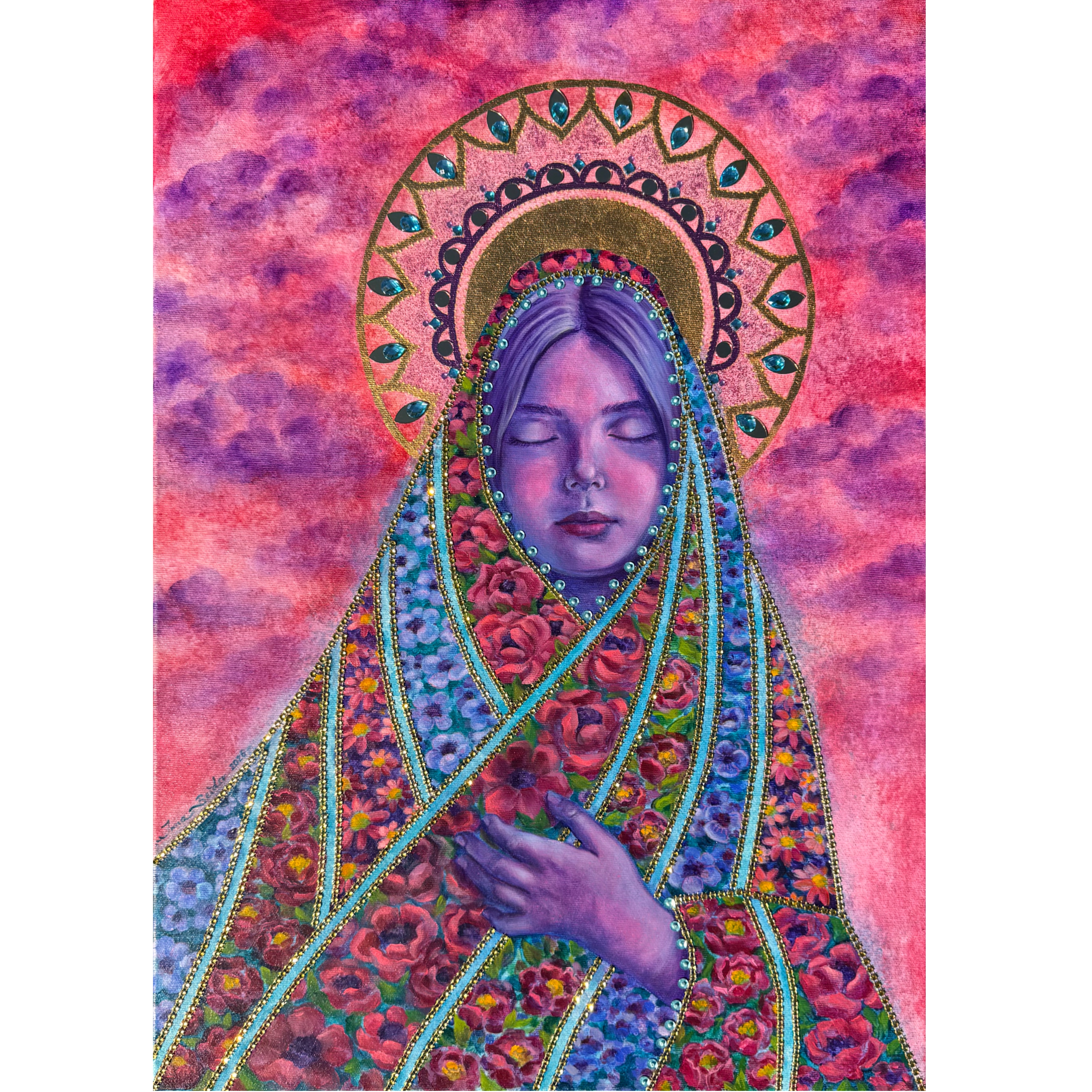 <br/> <br/> <br/> <h3>The One That Glows In The Dark</h3><br/> <h4>Mixed Media on Canvas <br/> ⌀ 50 cm x 70 cm <br/> 2026</h4> 