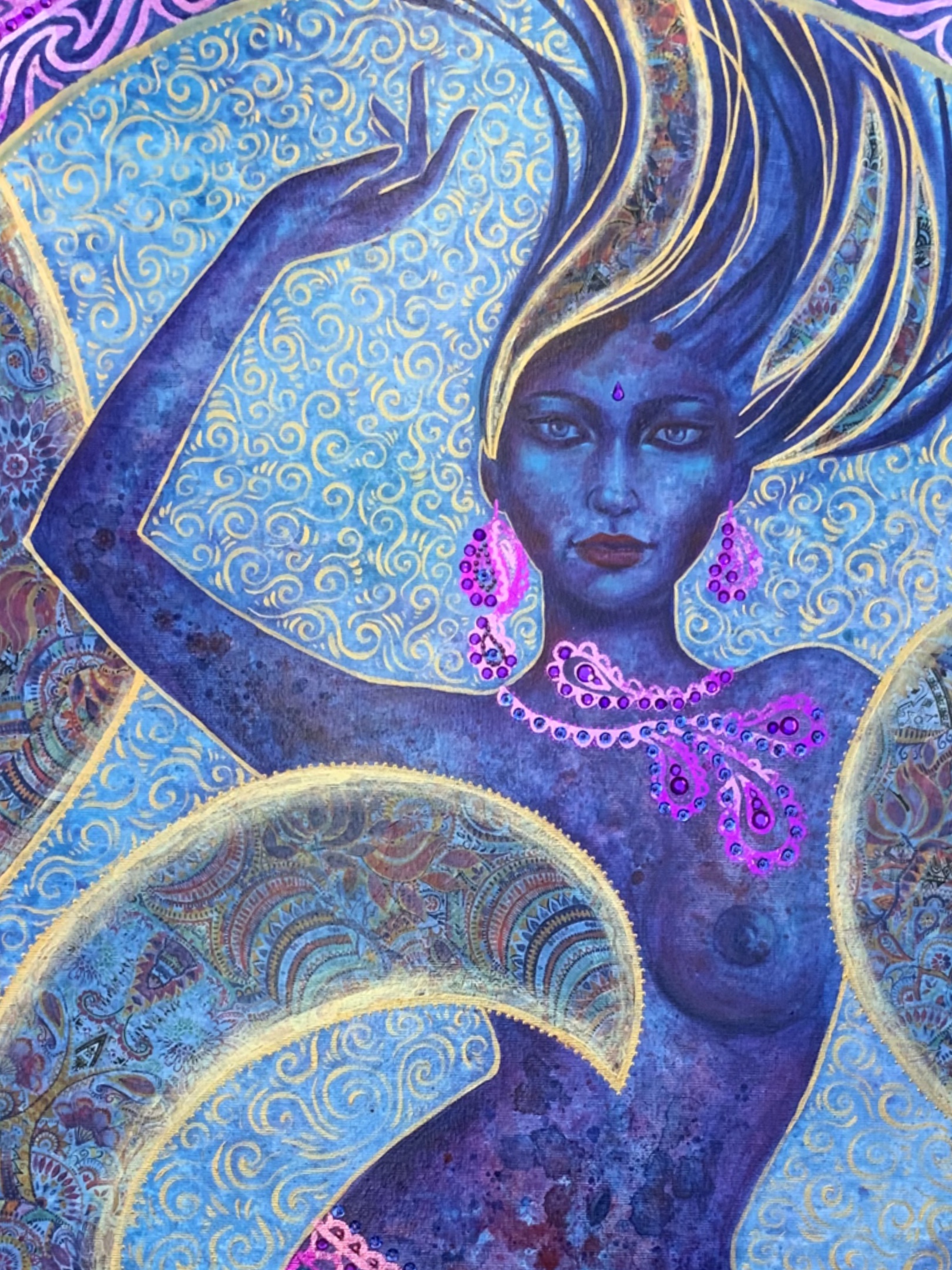 <h3>Cosmic Blue</h3><br/> <h4>Acrylic on Canvas <br/> 80 cm x 100 cm <br/> 2022</h4>