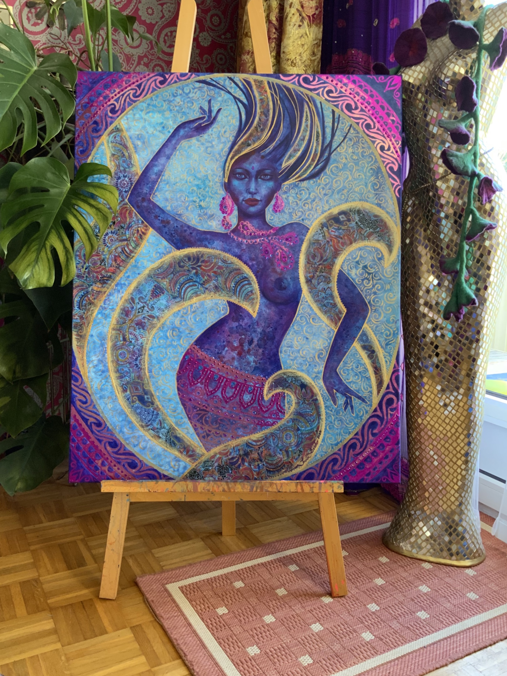 <h3>Cosmic Blue</h3><br/> <h4>Acrylic on Canvas <br/> 80 cm x 100 cm <br/> 2022</h4>