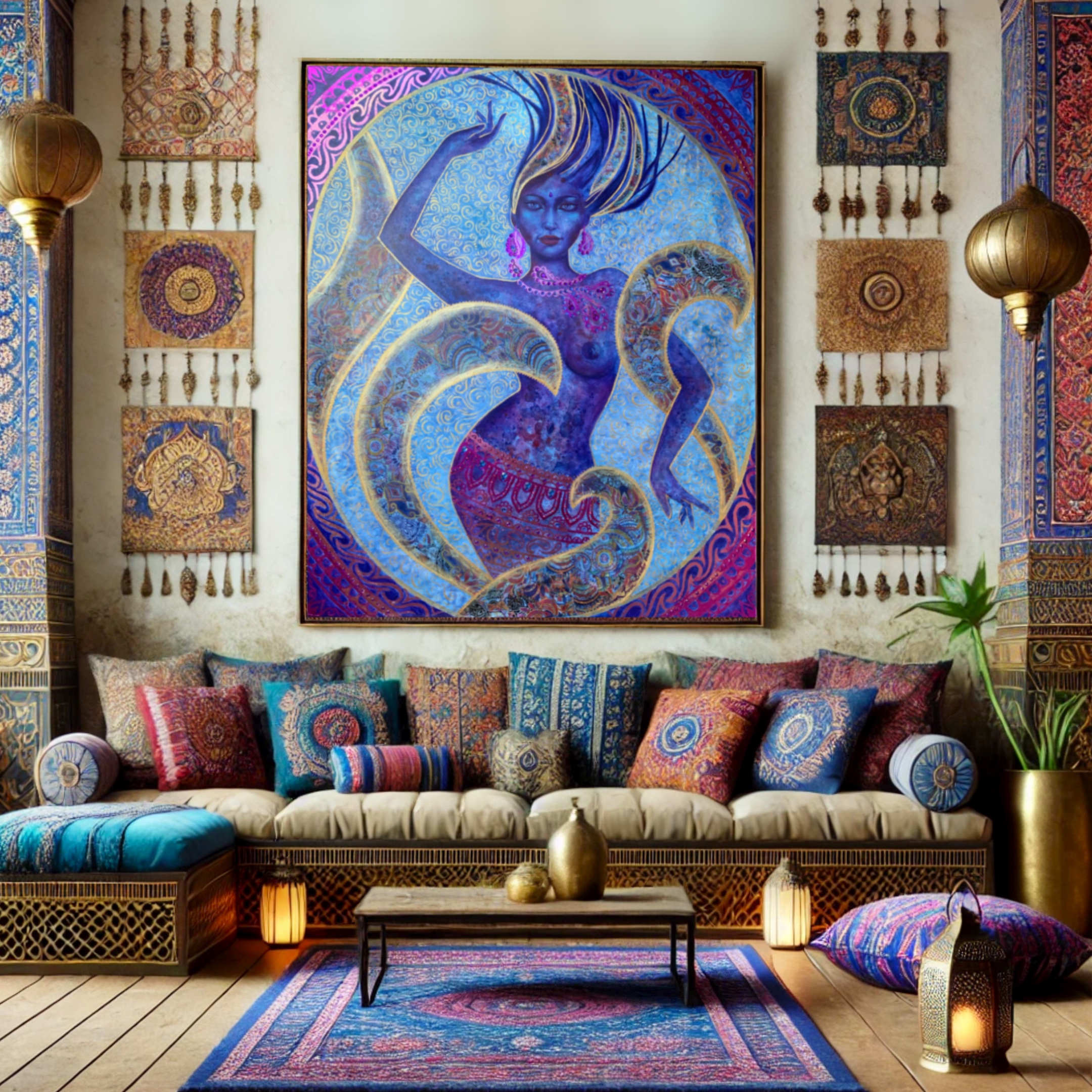 <h3>Cosmic Blue</h3><br/> <h4>Acrylic on Canvas <br/> 80 cm x 100 cm <br/> 2022</h4>