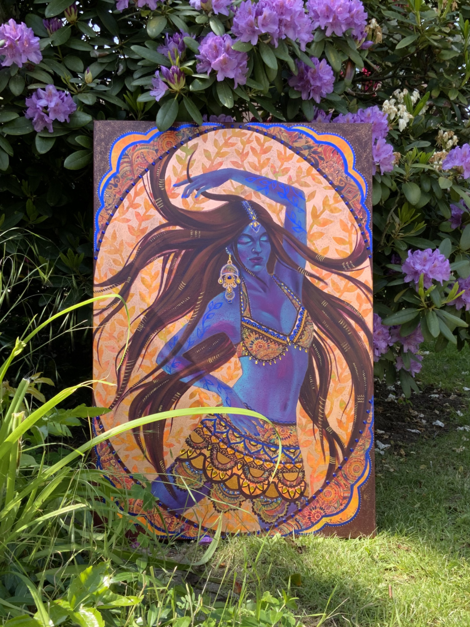 <h3>Dancing Shakti I</h3><br/> <h4>Mixed Media on Canvas <br/> 60 cm x 90 cm <br/> 2023</h4> 