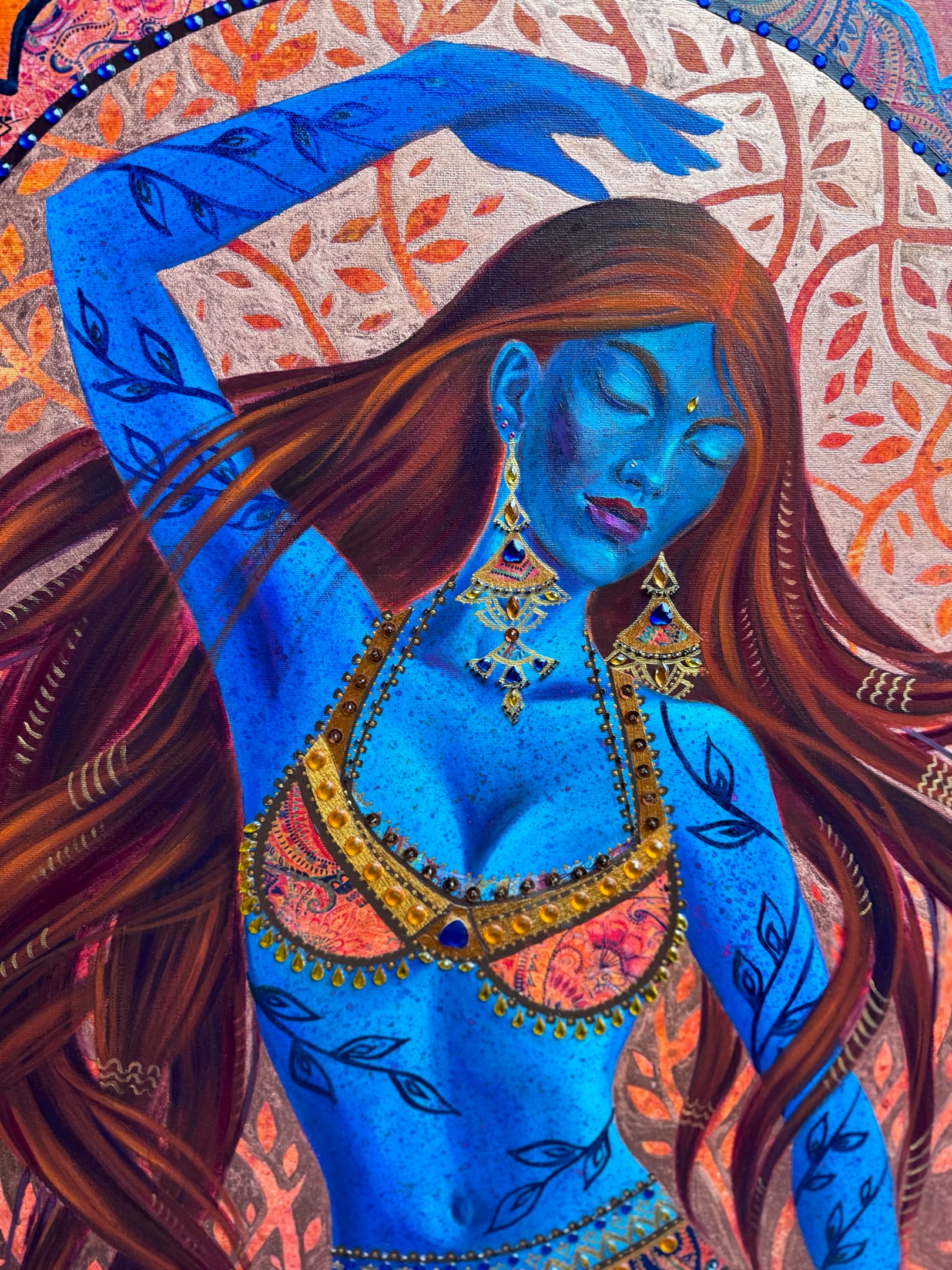 <h3>Dancing Shakti II</h3><br/> <h4>Mixed Media on Canvas <br/> 60 cm x 90 cm <br/> 2023</h4>
