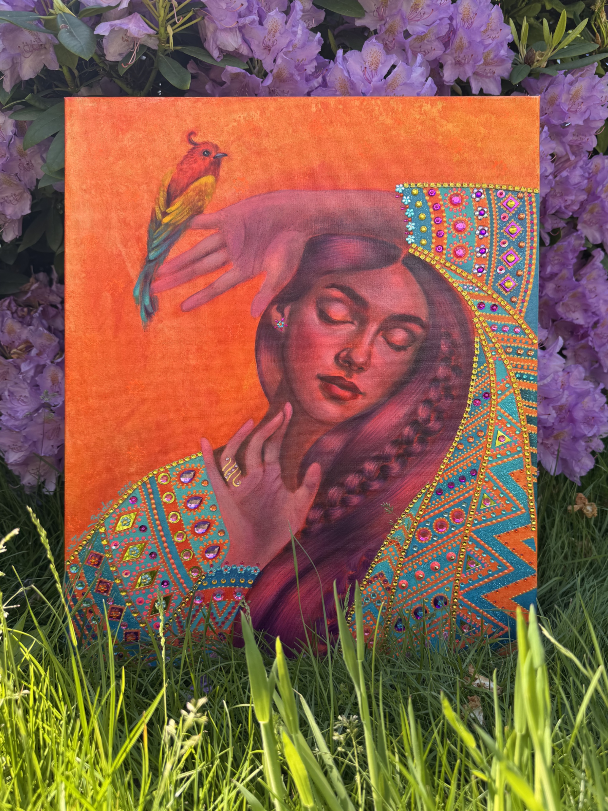 <br/> <br/> <br/> <h3>Dreamy I</h3><br/> <h4>Mixed Media on Canvas <br/> ⌀ 40 cm x 50 cm <br/> 2026</h4> 