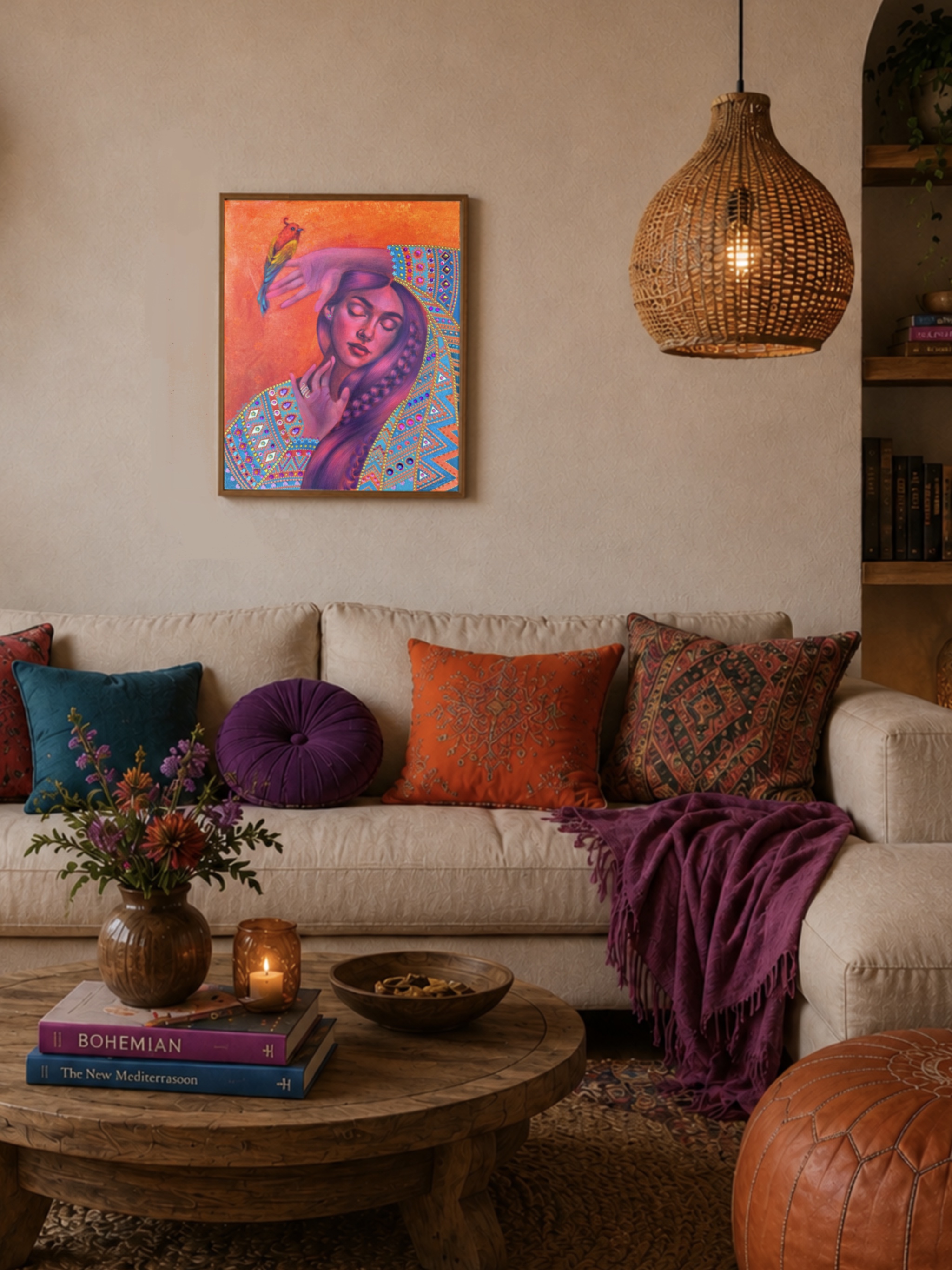 <br/> <br/> <br/> <h3>Dreamy I</h3><br/> <h4>Mixed Media on Canvas <br/> ⌀ 40 cm x 50 cm <br/> 2026</h4> 