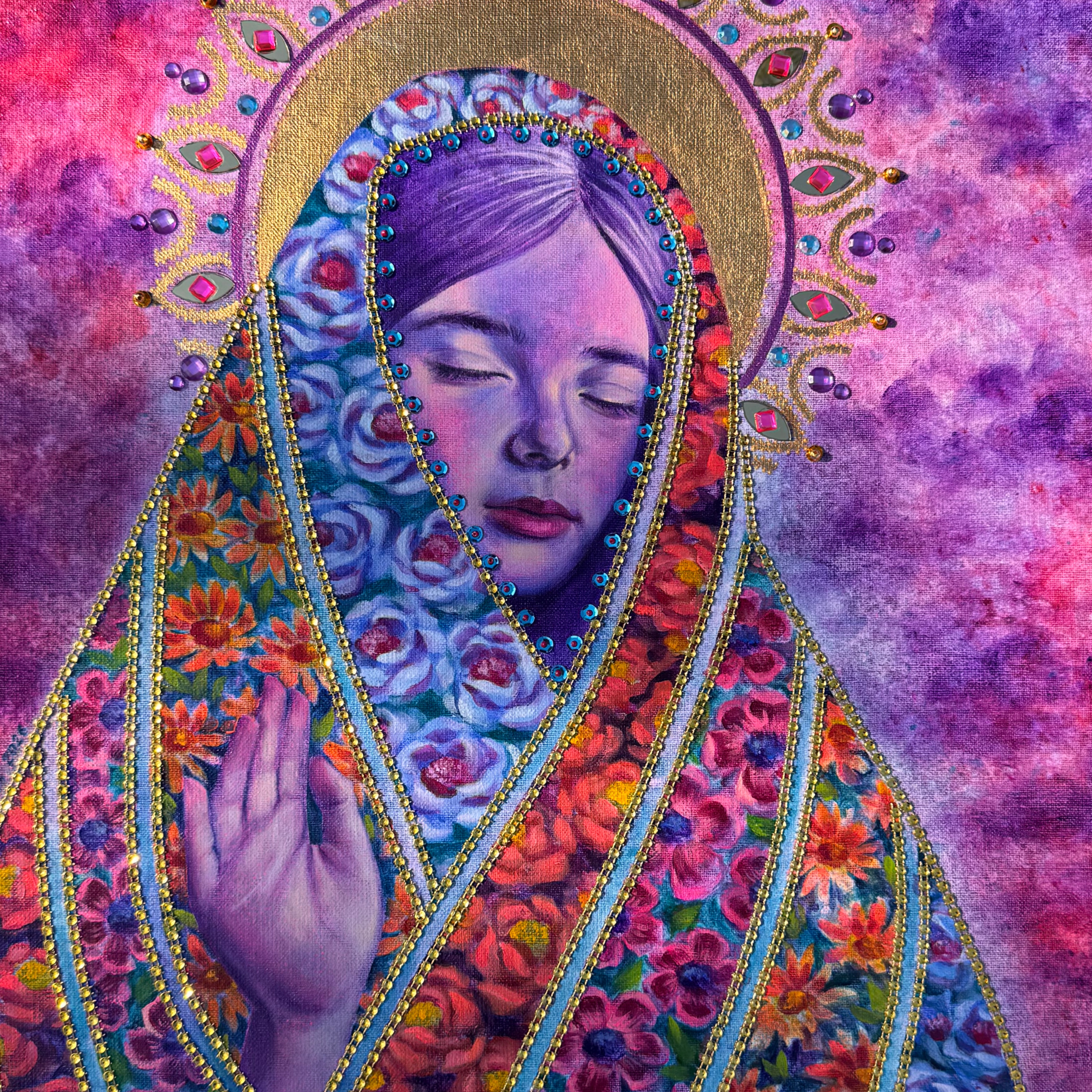 <br/> <br/> <br/> <h3>Grace</h3><br/>  <h4>Mixed Media on Canvas <br/> ⌀ 50 cm x 70 cm <br/> 2026</h4>  