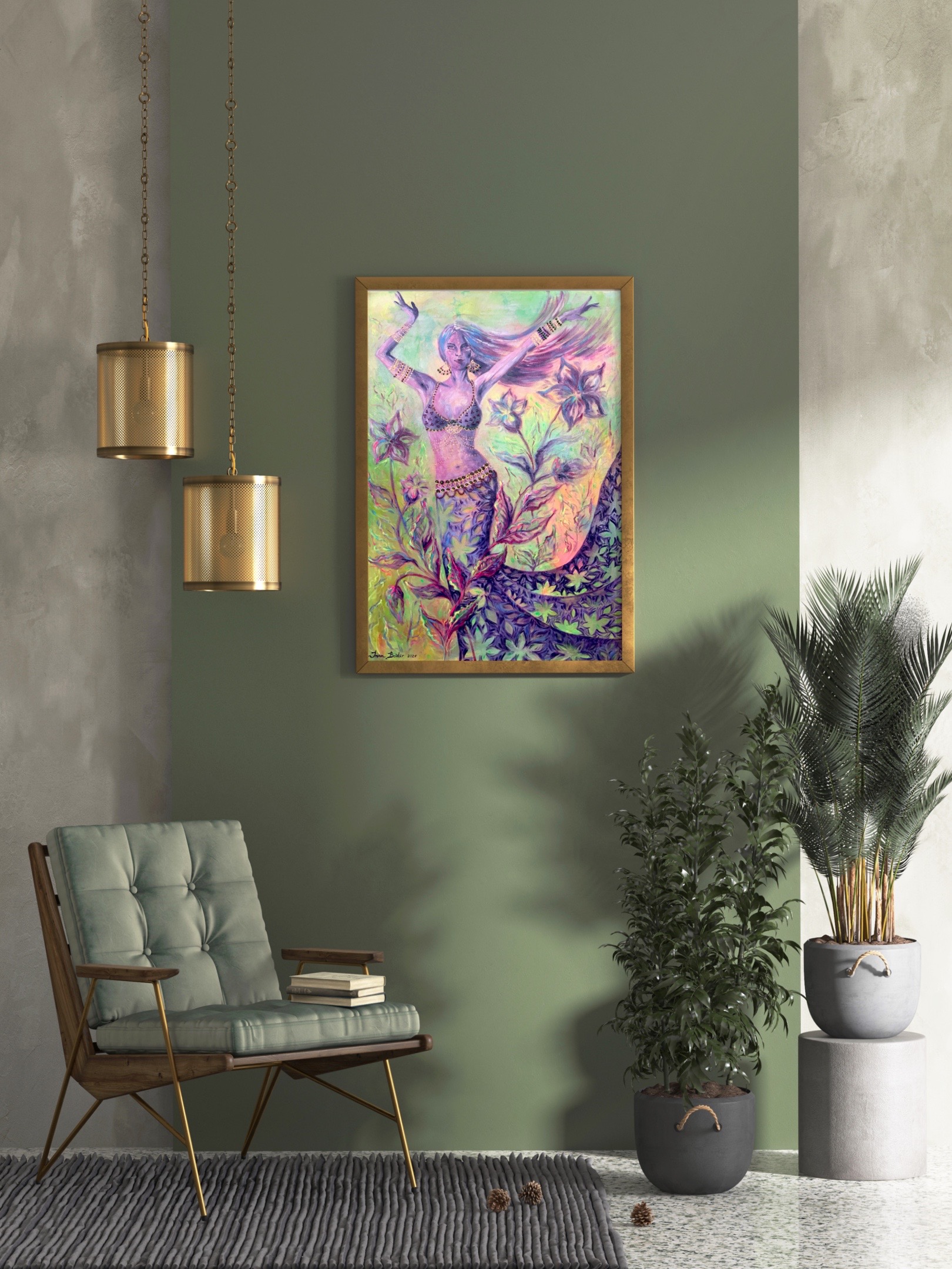 <h3>To The Rhythm</h3><br/><h4> Mixed Media on Canvas<br/>  50 cm x 70 cm<br/> 2021</h4>