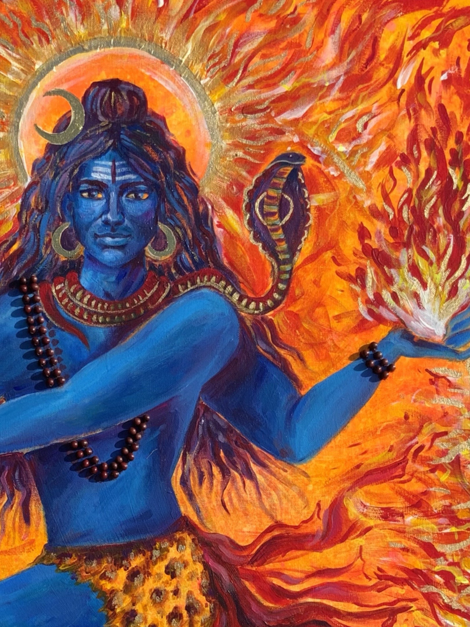 <h3>Shiva Nataraja</h3><br/> <h4>Mixed Media on Canvas <br/>  60 cm x 90 cm<br/> 2022</h4>