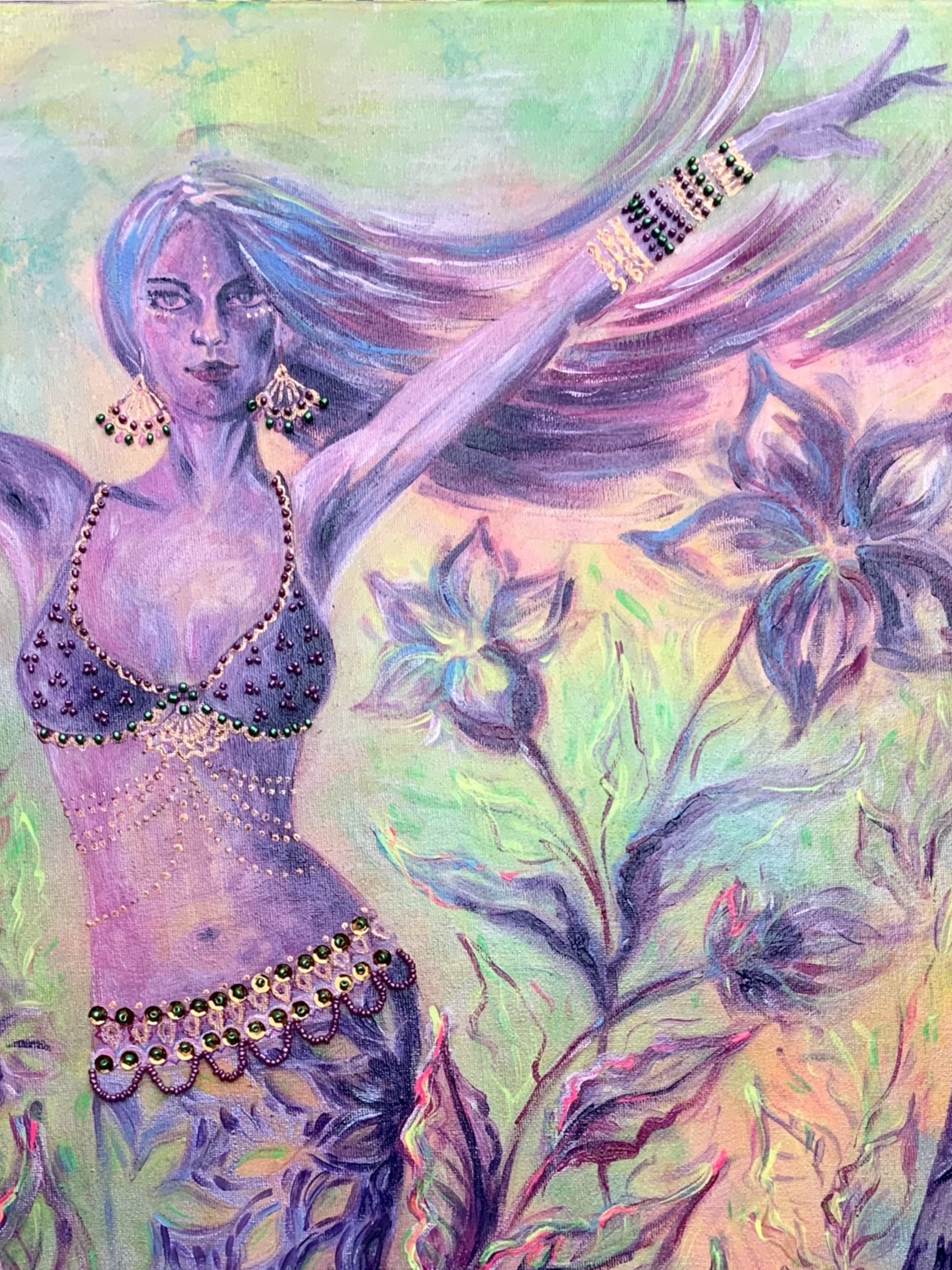 <h3>To The Rhythm</h3><br/><h4> Mixed Media on Canvas<br/>  50 cm x 70 cm<br/> 2021</h4>