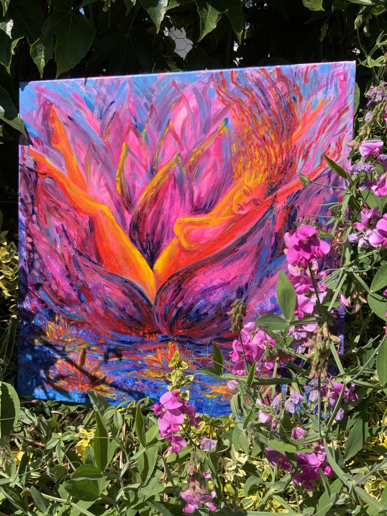 <h3>Immerssion 🔴</h3><br/><h4> Acrylic on Canvas<br/>  60 cm x 60 cm<br/> 2021</h4>