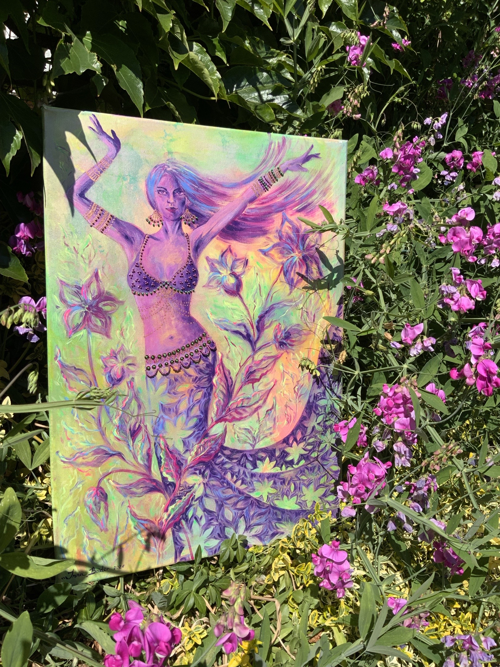 <h3>To The Rhythm</h3><br/><h4> Mixed Media on Canvas<br/>  50 cm x 70 cm<br/> 2021</h4>
