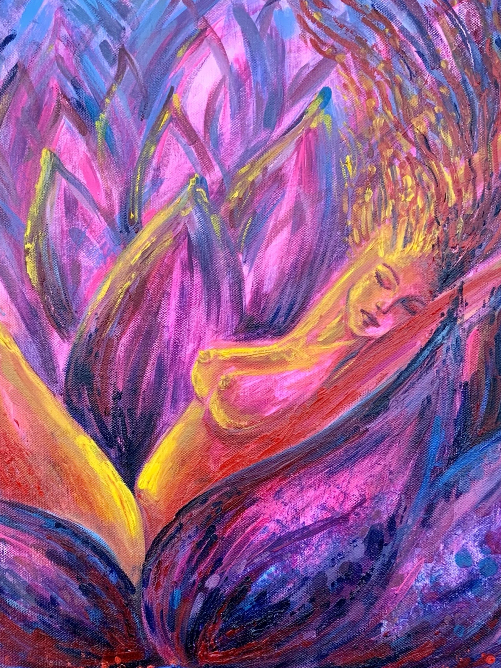 <h3>Immerssion 🔴</h3><br/><h4> Acrylic on Canvas<br/>  60 cm x 60 cm<br/> 2021</h4>