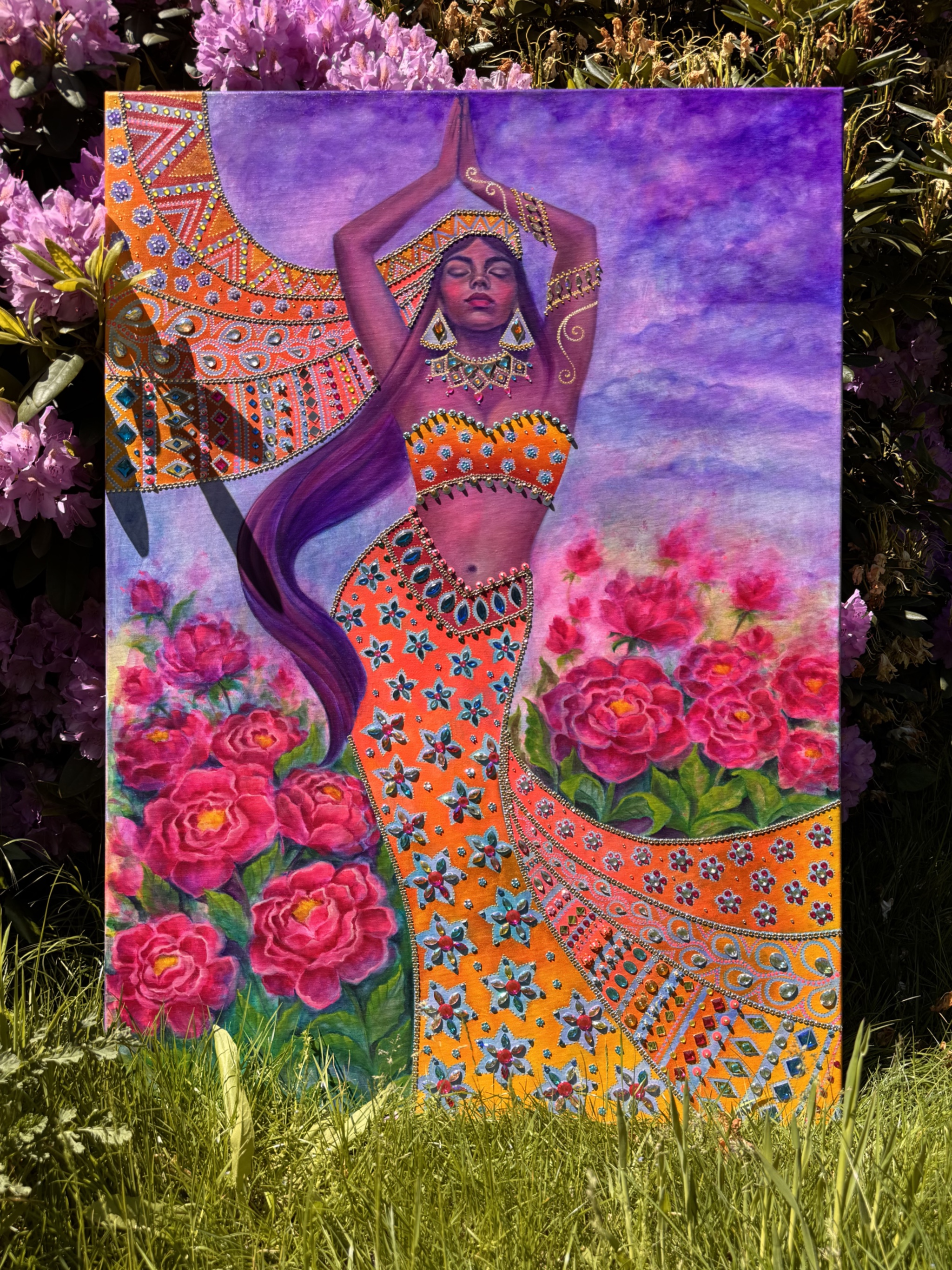 <br/> <br/> <br/> <h3>Prayer I</h3><br/> <h4>Mixed Media on Canvas <br/> ⌀ 70 cm x 100 cm <br/> 2025</h4>  