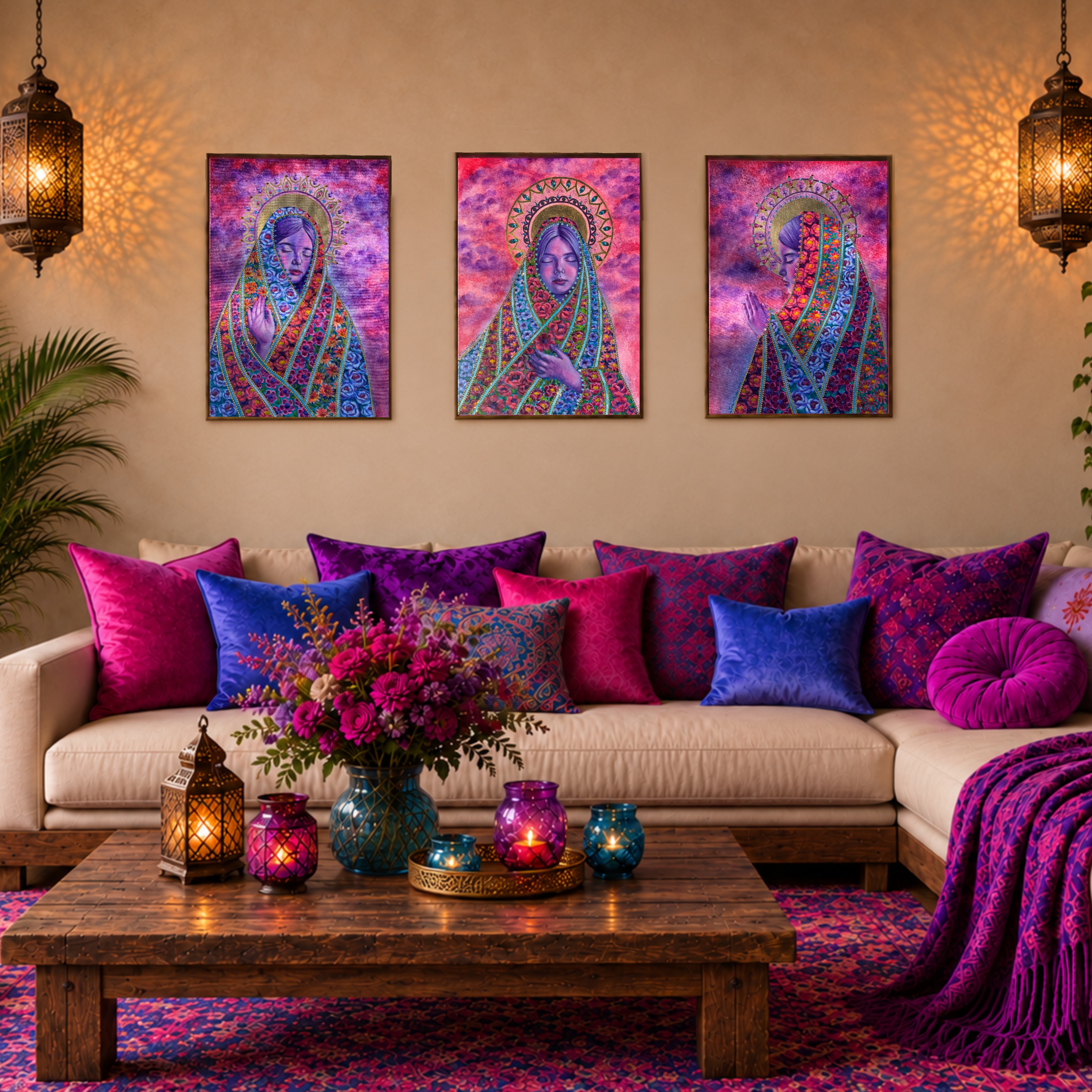 <br/> <br/> <br/> <h3>Radiance</h3><br/> <h4>Mixed Media on Canvas <br/> ⌀ 50 cm x 70 cm <br/> 2026</h4>  