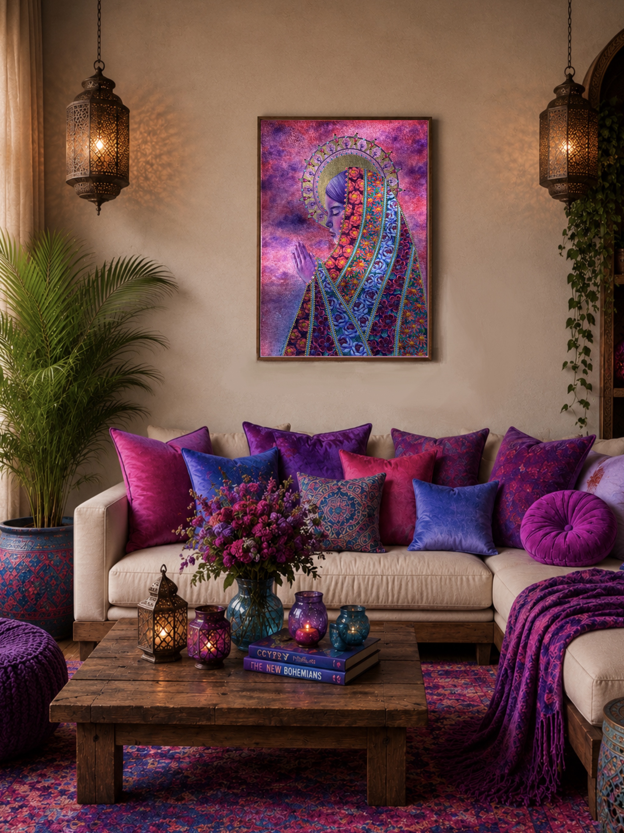 <br/> <br/> <br/> <h3>Radiance</h3><br/>  <h4>Mixed Media on Canvas <br/> ⌀ 50 cm x 70 cm <br/> 2026</h4>  