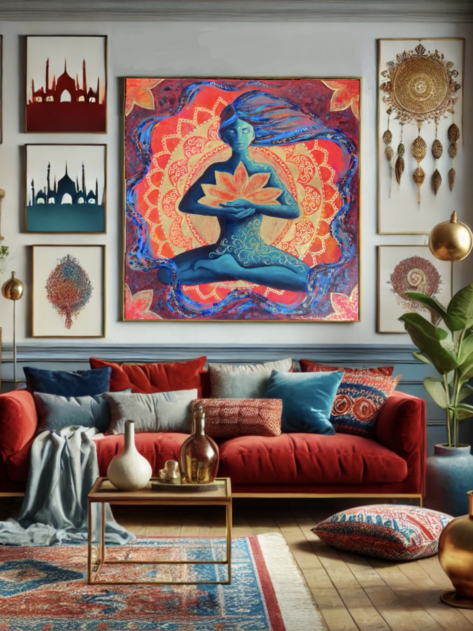 <h3>Satya 🔴</h3><br/><h4> Mixed Media on Canvas<br/>  80 cm x 80 cm<br/> 2021</h4>