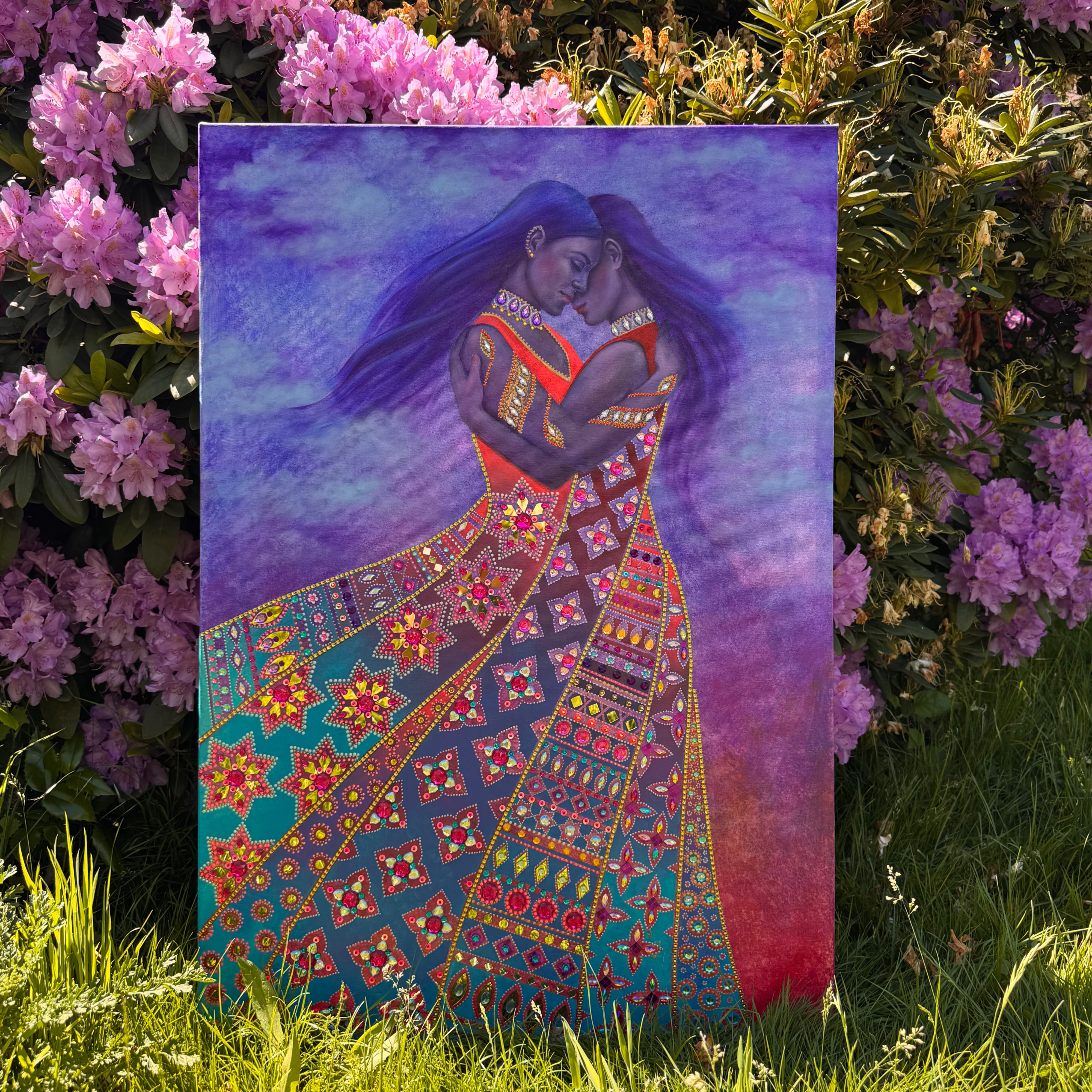 <br/> <br/> <br/> <h3>Self Acceptance I</h3><br/> <h4>Mixed Media on Canvas <br/> ⌀ 70 cm x 100 cm <br/> 2025</h4>