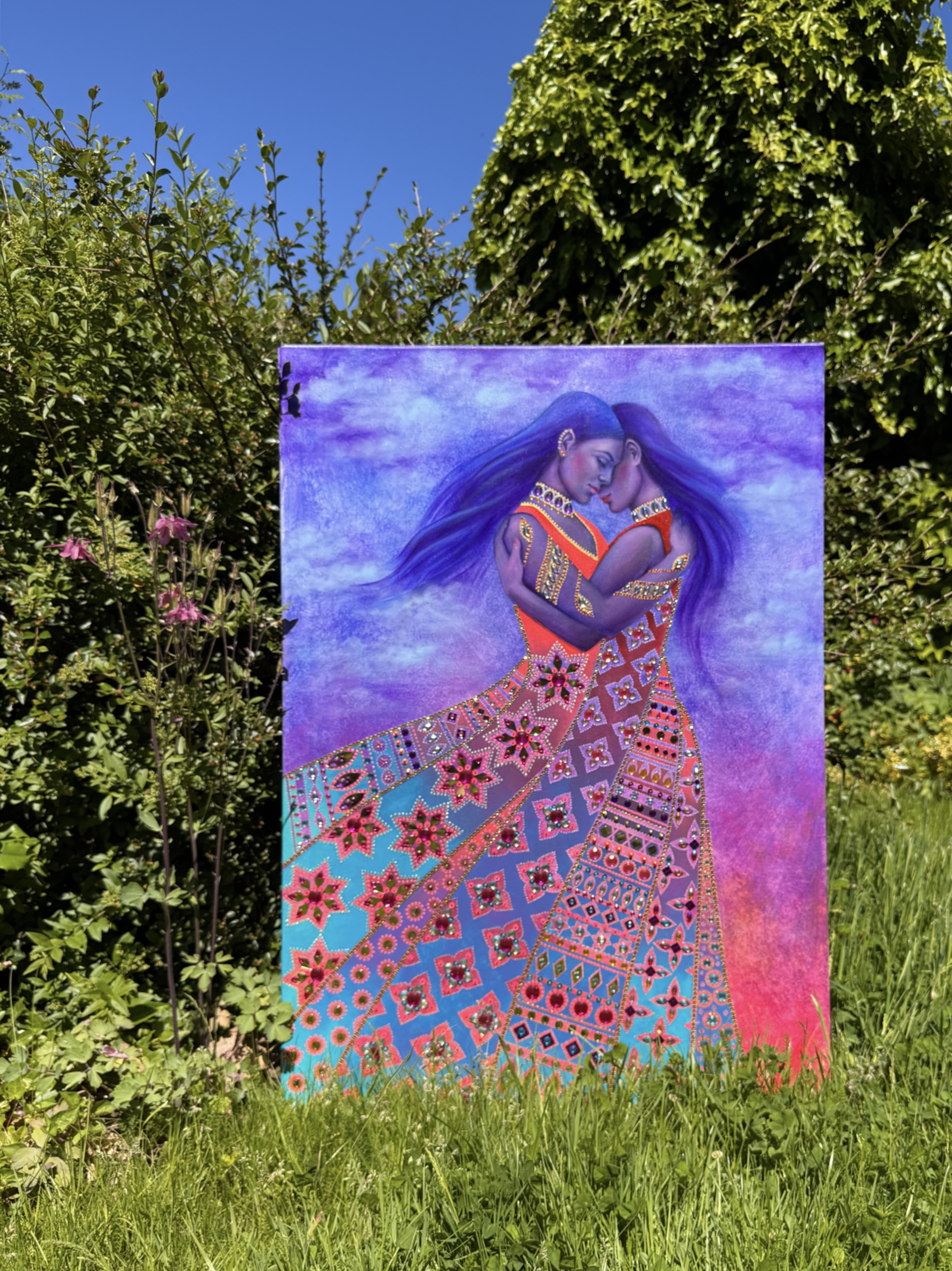 <br/> <br/> <br/> <<h3>Self Acceptance I</h3><br/> <h4>Mixed Media on Canvas <br/> ⌀ 70 cm x 100 cm <br/> 2025</h4> 