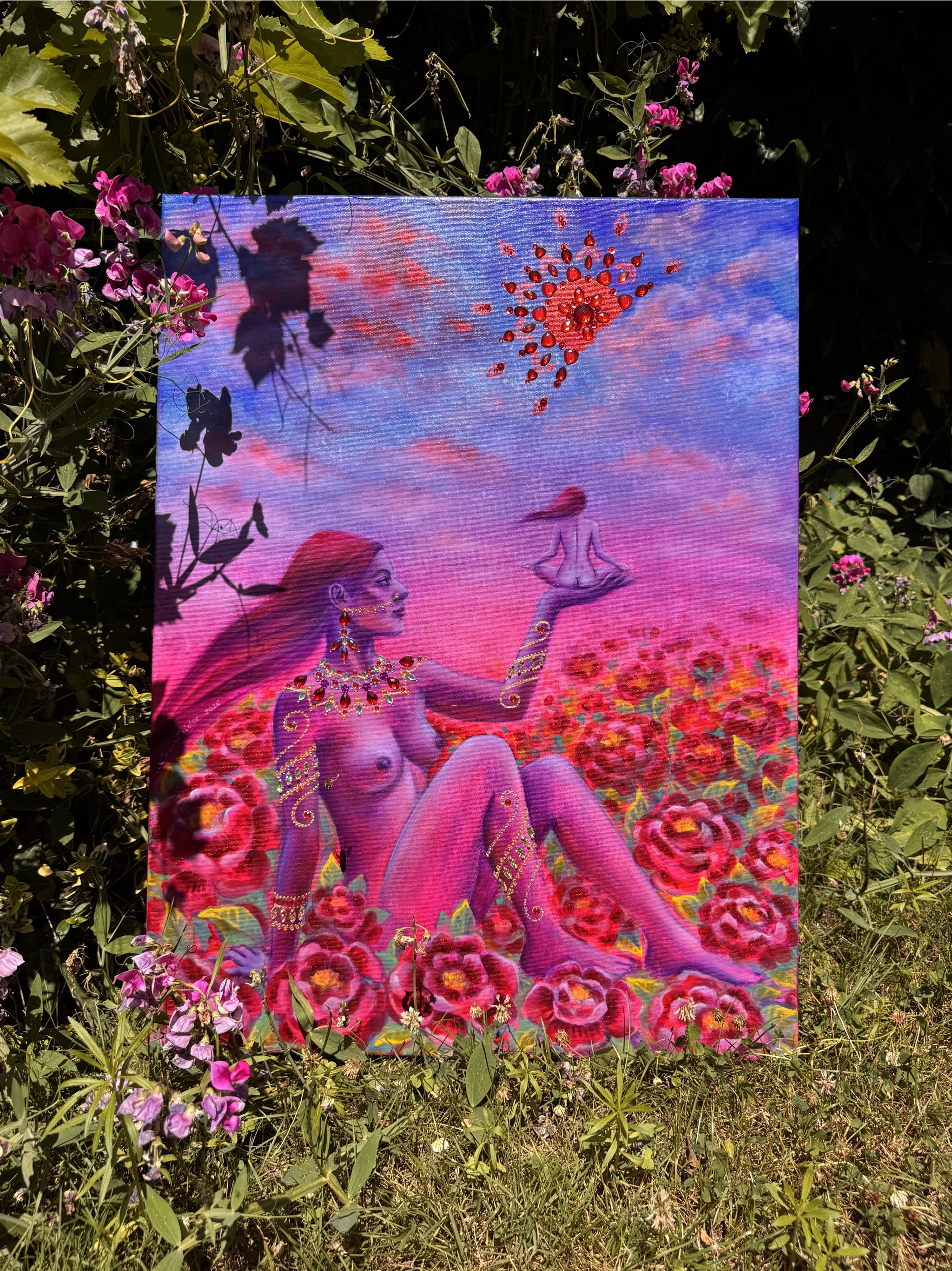 <br/> <br/> <br/> <h3>Sense of Presence VI</h3><br/> <h4>Mixed Media on Canvas <br/> ⌀ 60 cm x 80 cm <br/>> 2026</h4>  