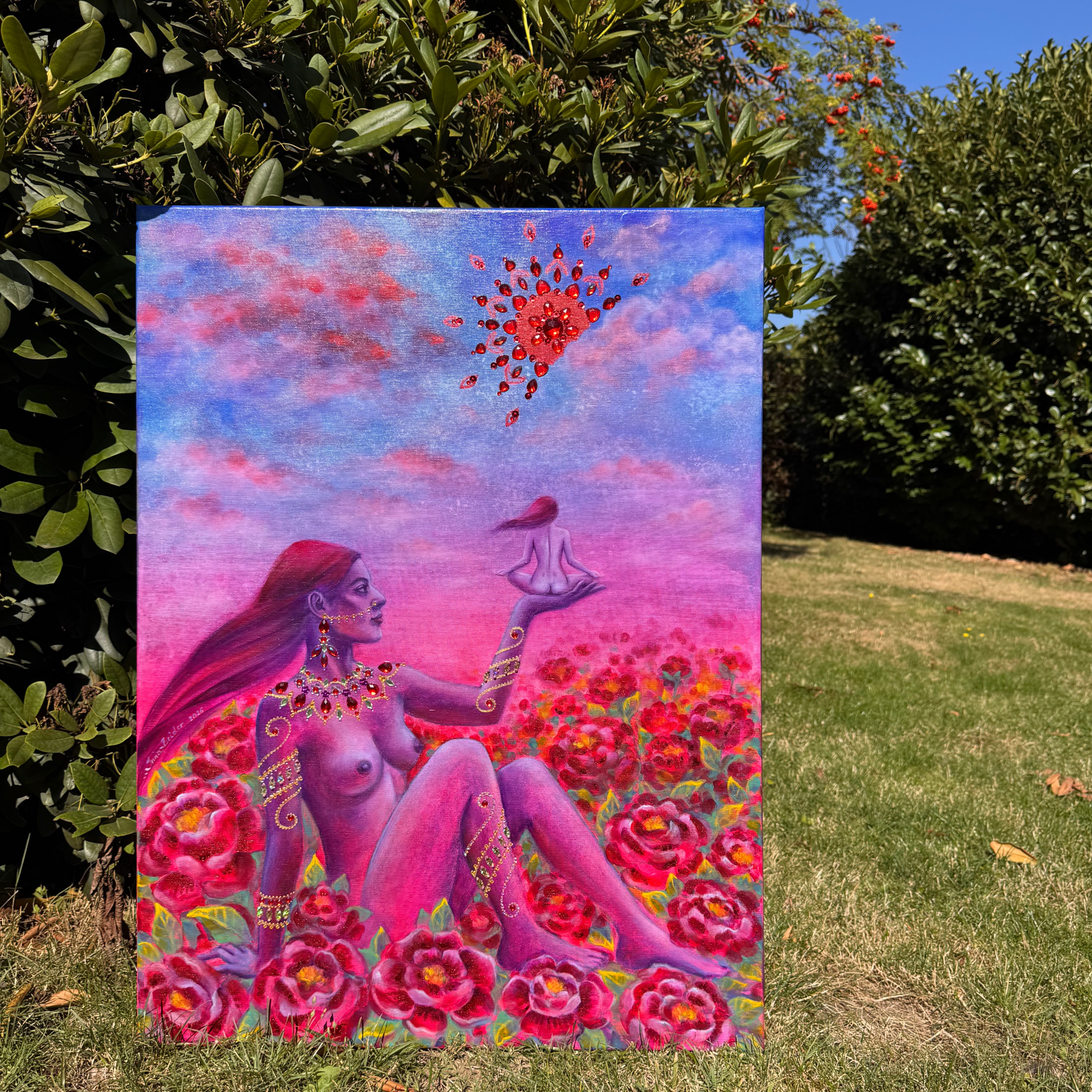 <br/> <br/> <br/> <h3>Sense of Presence VI</h3><br/> <h4>Mixed Media on Canvas <br/> ⌀ 60 cm x 80 cm <br/> 2026</h4>  