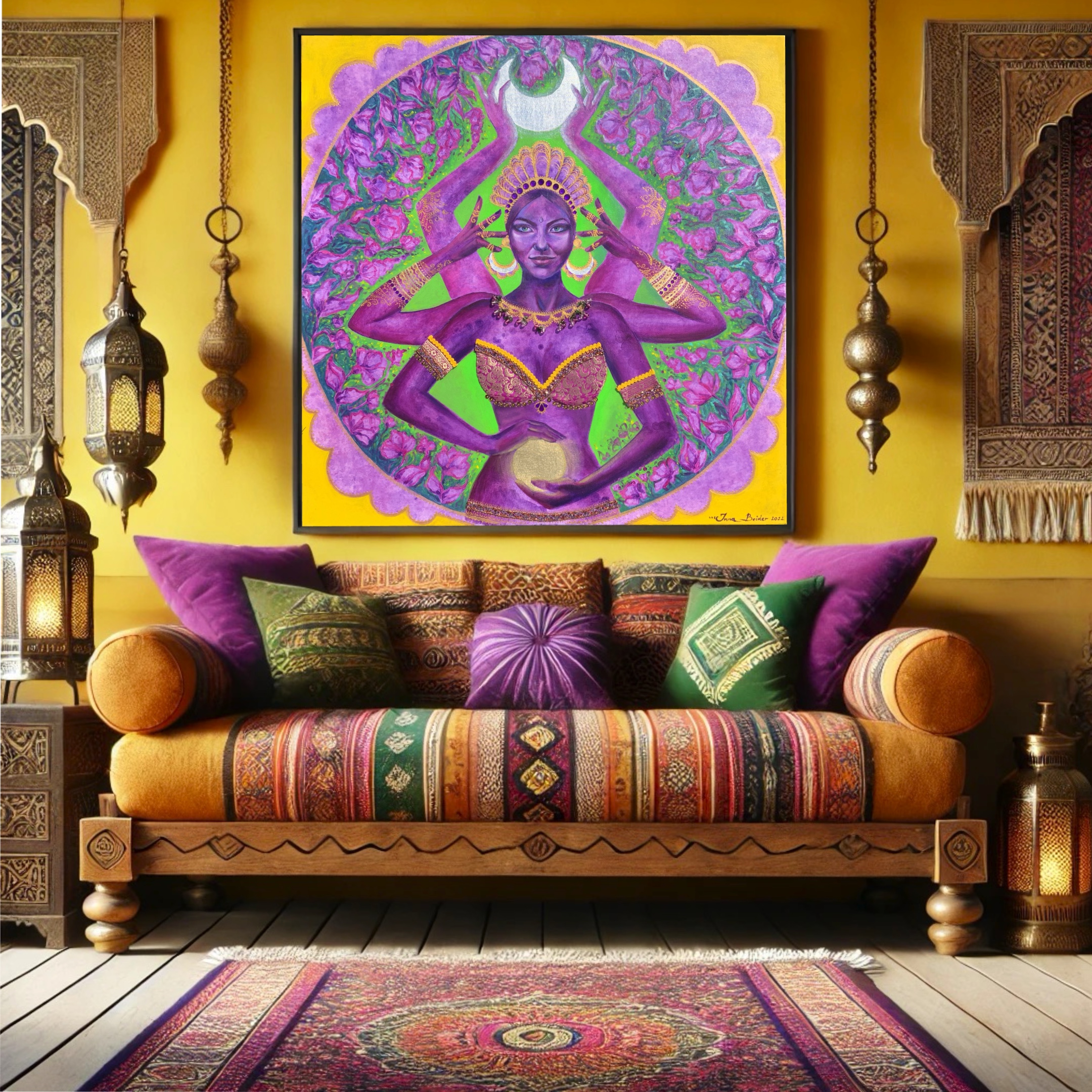 <h3>The Guardian</h3> <br/><h4>Mixed Media on Canvas<br/> 80 cm x 80 cm<br/> 2022</h4>