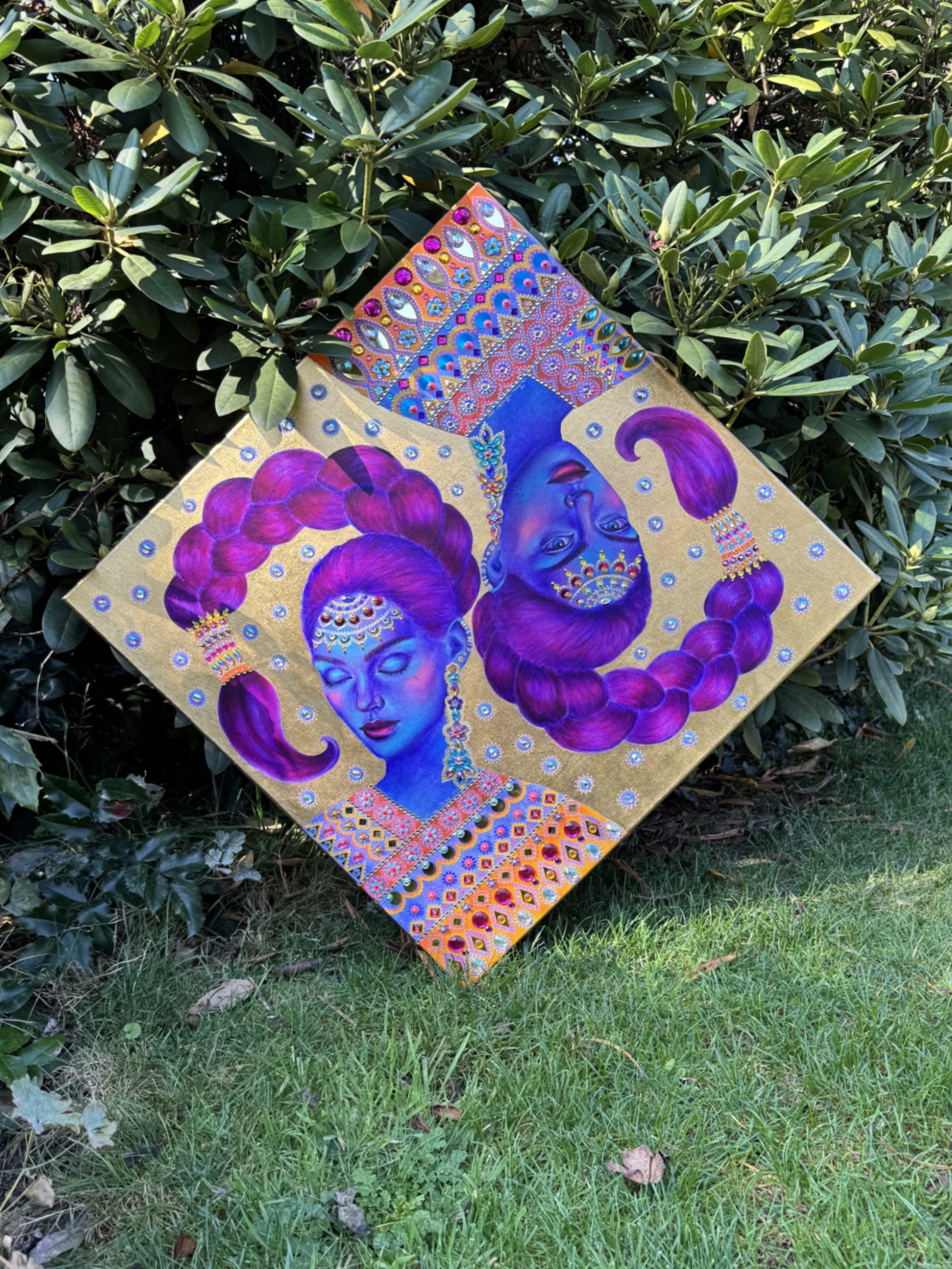 <br/> <br/> <br/> <h3>Wachtraum II</h3><br/> <h4>Mixed Media on Canvas <br/> ⌀ 70 cm x 70 cm <br/> 2025</h4> 